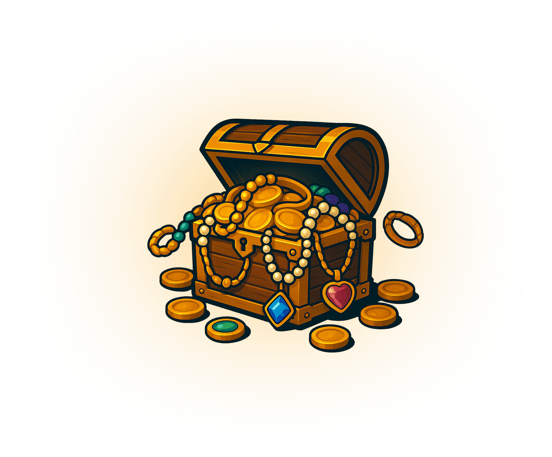 Treasure chest with jewels